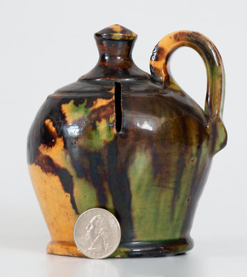 George Wagner, Carbon County, PA Redware Jug Bank, late 19th century