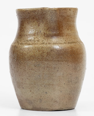 Extremely Rare Small-Sized Stoneware Pitcher: "M. Loy / NC / 1879" (Mebane Loy, Chatham County, NC)