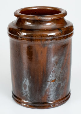 Attrib.  Jacob Heart, Chambersburg, PA Redware Tobacco Jar