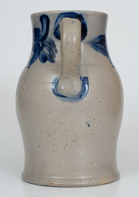 Attrib. Thomas Haig, Philadelphia, PA Stoneware Pitcher with Bold Floral Decoration