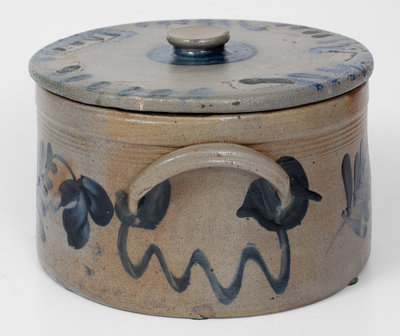 Remmey (Philadelphia) Stoneware Lidded Cake Crock, c1865