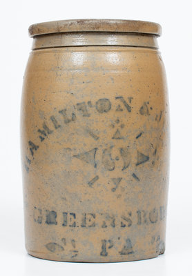 Rare and Fine PHILADELPHIA TEA HOUSE (Wheeling, WV) Jar w/ Reverse HAMILTON & JONES Stencil