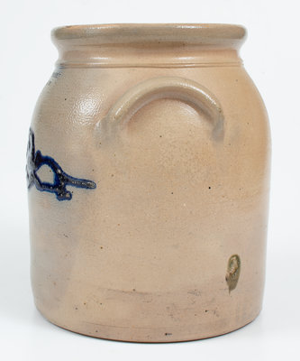 2 Gal. O. L. & A. K. BALLARD / BURLINGTON, VT Stoneware Jar w/ Floral Decoration