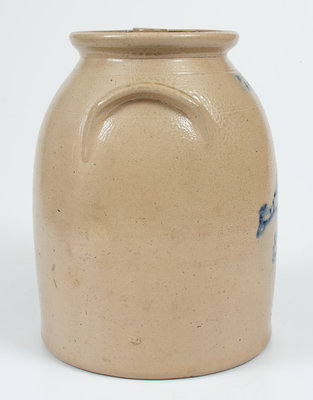 WEST TROY POTTERY Stoneware Lidded Jar w/ Pecking Chicken Decoration