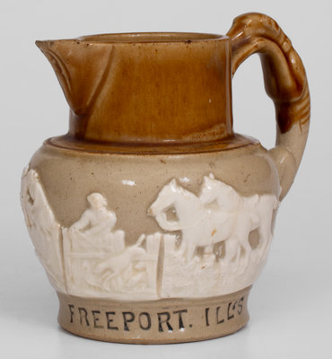 Small-Sized Hound-Handled Pitcher w/ FREEPORT, IL Presentation Inscription