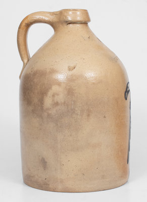 WHITES UTICA Stoneware Slip-Trailed Bird Jug, c1865