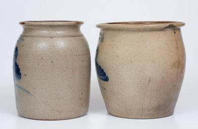 Lot of Two: COWDEN & WILCOX / HARRISBURG, PA Stoneware Jars w/ Similar Decoration