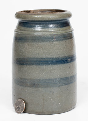 Four-Stripe Western PA Stoneware Canning Jar