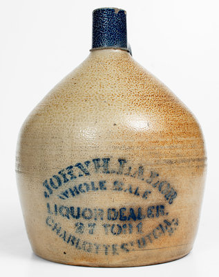 UTICA, NY Stoneware Stenciled Advertising Jug attrib. Whites Pottery