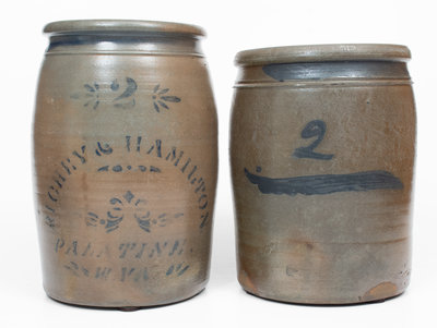 Lot of Two: West Virginia Stoneware Jars from Jane Lew and Palatine