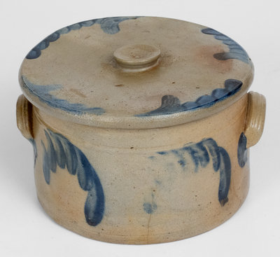 R. C. R. / PHILA Stoneware Butter Crock w/ Lid, Richard C. Remmey, Philadelphia