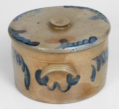 R. C. R. / PHILA Stoneware Butter Crock w/ Lid, Richard C. Remmey, Philadelphia