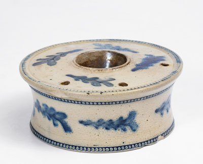 Elaborate Stoneware Inkwell attrib. Nathan Clark, Sr., Athens, NY, c1825-35