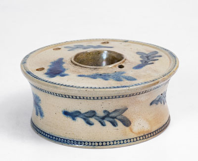 Elaborate Stoneware Inkwell attrib. Nathan Clark, Sr., Athens, NY, c1825-35