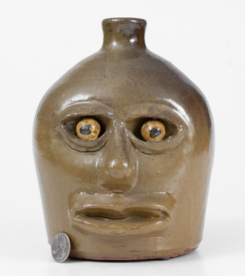 Very Rare Lanier Meaders Face Jug, Early Period, circa 1960's
