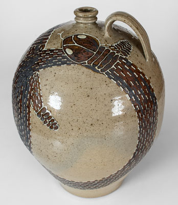 Michel Bayne Pottery Snake Jug (Greenville, South Carolina)