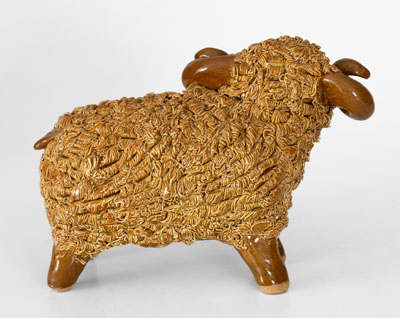 Crystal King (Seagrove, North Carolina) Pottery Ram Figure