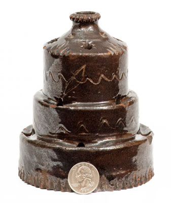 Elaborate Redware Inkstand Inscribed 