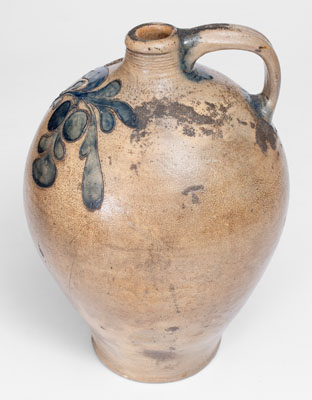 Manhattan Stoneware Jug w/ Incised Floral Decoration, possibly David Morgan, c1800