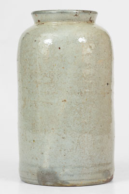 JOHN BELL / WAYNESBORO Celadon-Glazed Stoneware Canning Jar, c1850-80