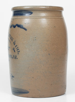 2 Gal. JAMES HAMILTON & CO. / GREENSBORO, PA Stoneware Jar, c1875