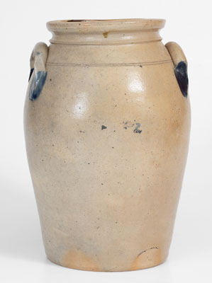 Outstanding HARRISBURG, PA Stoneware Jar w/ Elaborate Floral Decoration, attrib. Shem Thomas at John Young Pottery