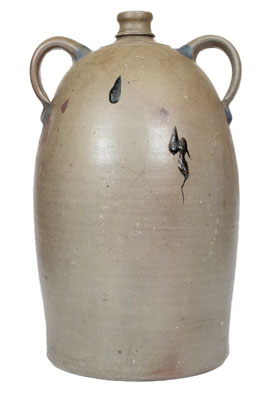 5 Gal. HAMILTON & JONES / GREENSBORO, PA Double-Handled Stoneware Jug w/ Freehand Decoration