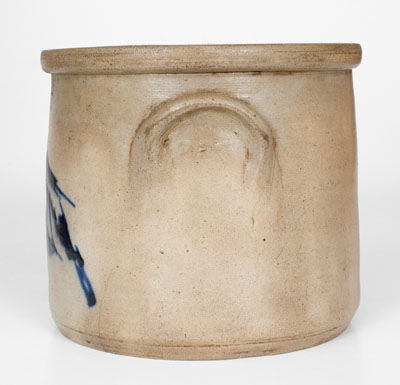 F. B. NORTON & CO. / WORCESTER, MASS. Stoneware Crock w/ Cobalt Parrot Decoration