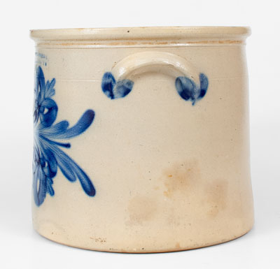 4 Gal. COWDEN & WILCOX / HARRISBURG, PA Stoneware Crock w/ Elaborate Floral Decoration