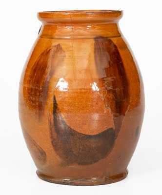 Glazed Redware Stew Pot attrib. William Pecker, Merrimacport, MA, late 18th / early 19th century