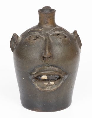 Attrib. Brown Pottery, Arden, North Carolina, Stoneware Face Jug, c1930