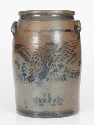 3 Gal. EAGLE POTTERY (Greensboro, PA) Stoneware Jar w/ Stenciled Eagle Decoration