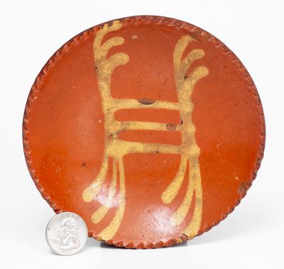 Small Slip-Decorated Philadelphia Redware Plate, second quarter 19th century