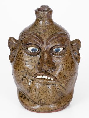 Lanier Meaders Face Jug, Signed and Dated 1987