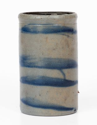 Western PA Stoneware Canning Jar w/ Cobalt Stripe Decoration, circa 1880