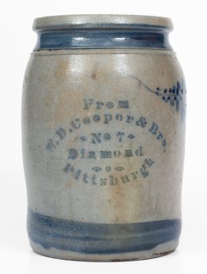 Pittsburgh, Pennsylvania Stoneware Advertising Jar, circa 1875