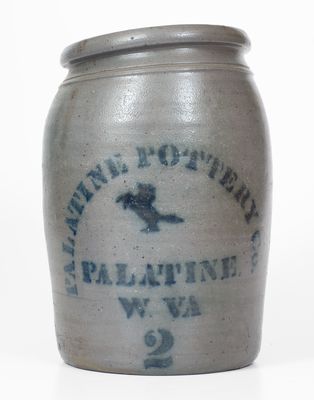 PALATINE POTTERY Co. / PALATINE. / W. VA Stoneware Jar w/ Stenciled Horse