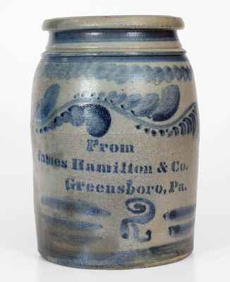 Fine Stoneware Jar w/ Elaborate Freehand Decoration, 