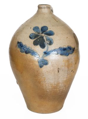 Albany, New York Stoneware Jug w/ Incised Daisy Decoration, circa 1815