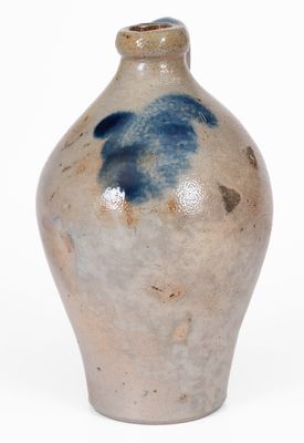 Small-Sized Stoneware Jug w/ Cobalt Foliate Decoration, Northeastern U.S.