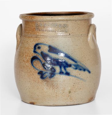 Unusual Squat-Shaped F.B. NORTON & CO. / WORCESTER, MASS. Stoneware Bird Jar