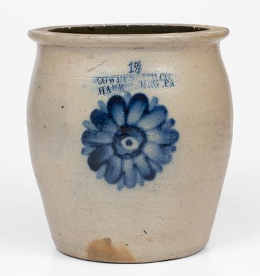 COWDEN & WILCOX / HARRISBURG, PA One-and-a-Half-Gallon Stoneware Jar