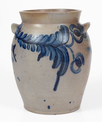 1 1/2 Gal. Baltimore Stoneware Jar w/ Floral Decoration, circa 1825