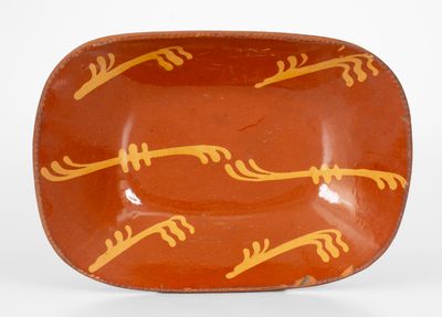 Slip-Decorated Philadelphia Redware Loaf Dish