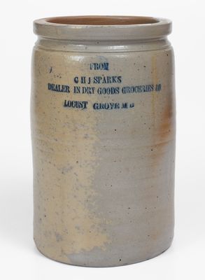 Rare LOCUST GROVE, MD Eastern Shore Advertising Jar Marked P. HERRMANN / BALTO.