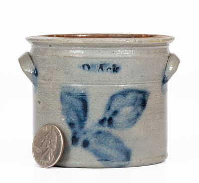 Rare and Fine D. ACK, Mooresburg, PA Miniature Stoneware Crock