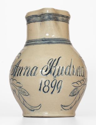 Fine Remmey, Philadelphia, PA Stoneware Presentation Pitcher, 1899