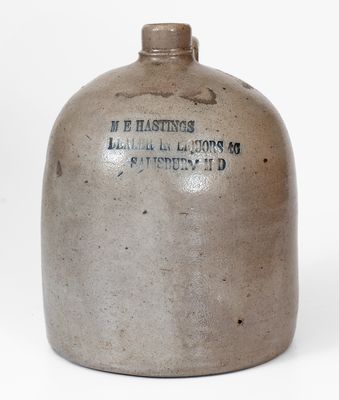 Rare SALISBURY, MD Stoneware Advertising Jug Marked by Peter Herrmann, Baltimore