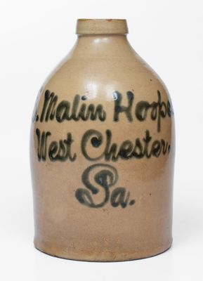 West Chester, PA Stoneware Script Advertising Jug