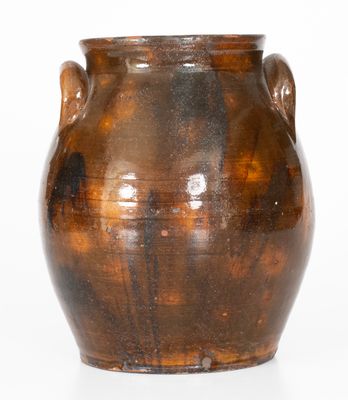 Northeastern U.S. Redware Jar w/ Manganese Decoration